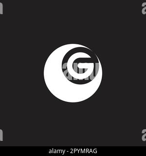Buchstabe G im Mond, kreisförmiges geometrisches Symbol einfacher Logo-Vektor Stock Vektor