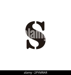 Doppelter Buchstabe S, cooles geometrisches Symbol einfacher Logo-Vektor Stock Vektor