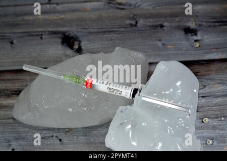 Kairo, Ägypten, Mai 2 2023: Humanes Anti-D (Rh)-Immunglobulin Rhophylac 300 μg Mikrogramm 1500 I.E. für intravenöse oder i.m. Stockfoto