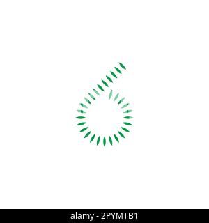 Nummer 6 hinterlässt einen einfachen Logo-Vektor für das geometrische Symbol Stock Vektor