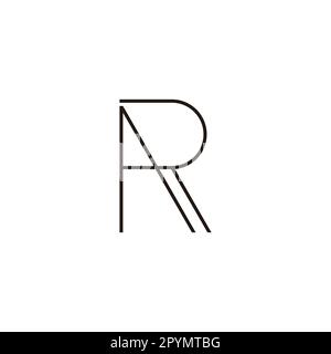 Buchstabe AR Linie geometrisches Symbol einfacher Logovektor Stock Vektor
