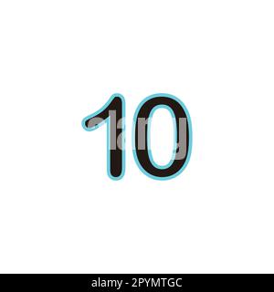 Nummer-10-Technologie, modern, Neon-geometrisches Symbol einfacher Logo-Vektor Stock Vektor