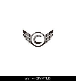 Buchstabe C-Flügel, kreisförmiges geometrisches Symbol einfacher Logo-Vektor Stock Vektor
