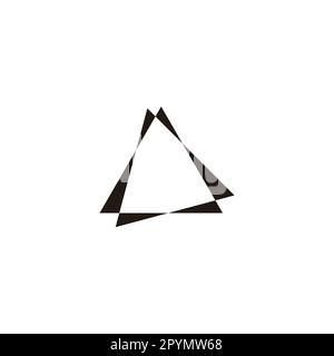 Zwei Dreiecke, Linien, geometrisches Symbol einfacher Logovektor Stock Vektor