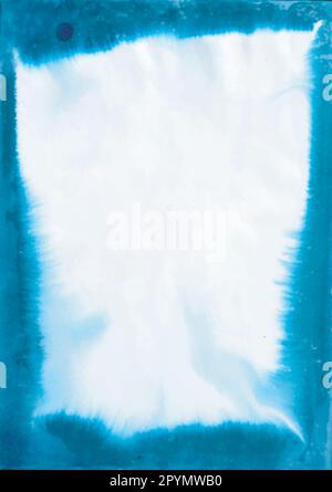 Blauer, wasserfarbener Hintergrund mit Platz für Ihren eigenen Text oder Ihr eigenes Bild. Handgefertigter Grunge-Rahmen Stock Vektor