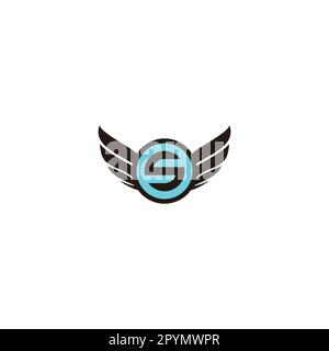Buchstabe S in Flügeln, kreisförmiges geometrisches Symbol einfacher Logo-Vektor Stock Vektor