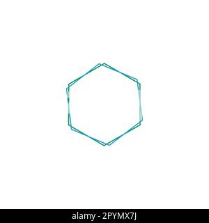 Sechseckige Linien, Rahmen geometrisches Symbol einfacher Logo-Vektor Stock Vektor