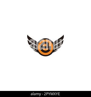 Buchstabe B Flügel, kreisförmiges geometrisches Symbol einfacher Logo-Vektor Stock Vektor