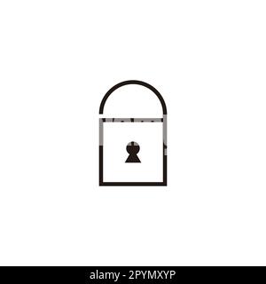 Buchstabe ein Vorhängeschloss, Linien geometrisches Symbol einfacher Logo-Vektor Stock Vektor