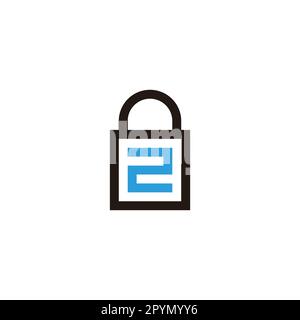 Tasche Nummer 2, quadratisches geometrisches Symbol einfacher Logo-Vektor Stock Vektor