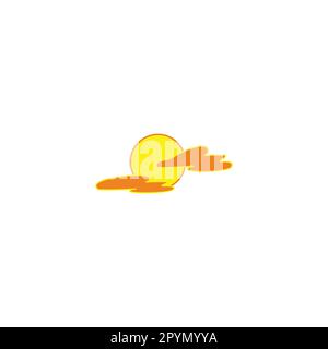 Sonne und Wolken, Sonnenuntergang, geometrisches einfaches Symbol Logo-Vektor Stock Vektor