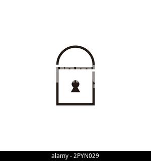 Vorhängeschloss Nummer 2, geometrisches Liniensymbol einfacher Logo-Vektor Stock Vektor