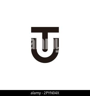 T- und U-Schild Geometrisches Symbol einfacher Logo-Vektor Stock Vektor