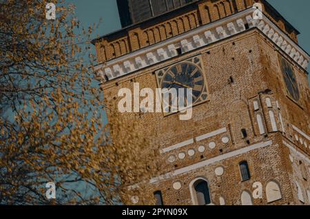 Ein majestätischer Blick auf die Kathedrale von Turku in Finnland an einem hellen, sonnigen Tag Stockfoto