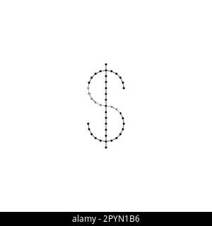 $, Dollar, Linienmolekül, geometrisches einfaches Symbol Logo-Vektor Stock Vektor