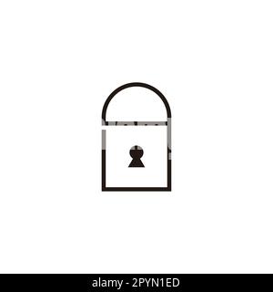 Buchstabe g Vorhängeschloss, Linien geometrisches Symbol einfacher Logo-Vektor Stock Vektor