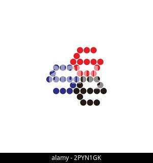 Buchstabe S, e und Nummer 6, kreist Sechsecke geometrisches Symbol einfacher Logovektor Stock Vektor