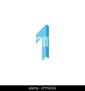 Nummer 1 Band geometrisches Symbol einfacher Logo-Vektor Stock Vektor
