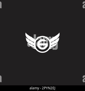 Kreis Nummer 6, Flügel, einfache Symbole, Logo-Vektor Stock Vektor