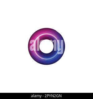 Buchstabe o, Portal, Loch, Technologie, geometrisches einfaches Symbol-Logo-Vektor Stock Vektor