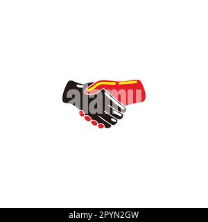 Handschlag, bester Freund, Illustration einfaches geometrisches Symbol Logo-Vektor Stock Vektor