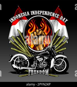 Motorrad und Flagge Stock Vektor