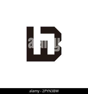 Buchstabe h-förmig B quadratisches geometrisches einfaches Symbol Logo-Vektor Stock Vektor