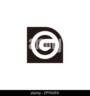 Buchstabe G in Datei, kreisförmiges einfaches Symbol-Logo-Vektor Stock Vektor