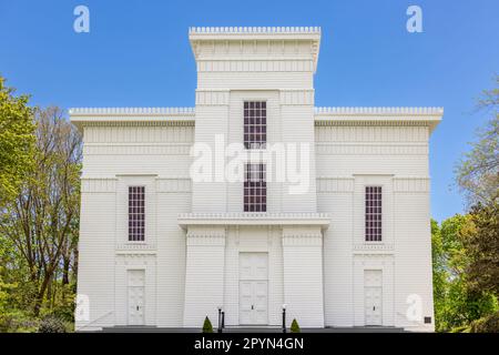 Detailbild der alten Walfangkirche in Sag Harbor, ny Stockfoto