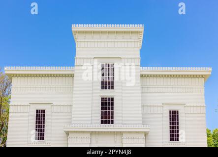 Detailbild der alten Walfangkirche in Sag Harbor, ny Stockfoto