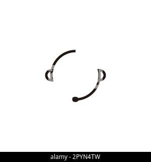 Buchstaben d und p Mikrofon-Vektor für einfache Symbole in Form von geometrischen Symbolen Stock Vektor