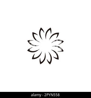 Blume, Linie, geometrisches einfaches Symbol Logo-Vektor Stock Vektor