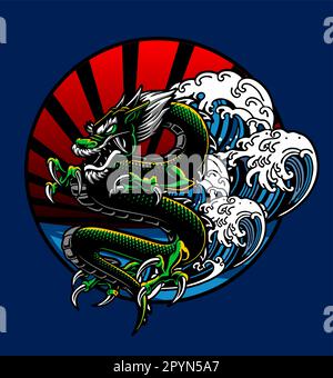 drachen und winken Stock Vektor