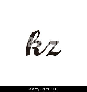 Buchstabe KZ verbindet geometrisches Symbol einfacher Logo-Vektor Stock Vektor