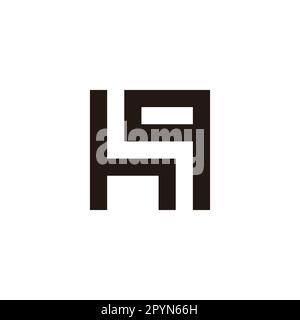 Buchstabe hq quadratisches geometrisches Symbol einfacher Logo-Vektor Stock Vektor