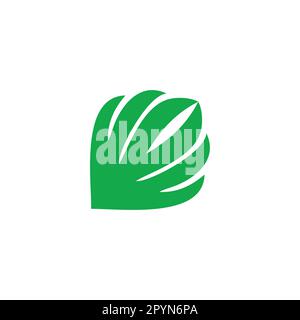 Blatt, Datei einfacher geometrischer Symbol-Logo-Vektor Stock Vektor