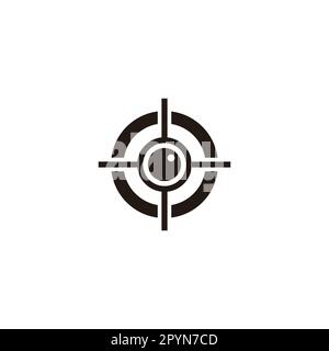 Ziel-, Augen-, Kreis-, geometrische einfache Symbol-Logo-Vektor Stock Vektor