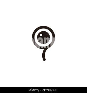 Ballon-, Augen-, geometrische, einfache Symbol-Logo-Vektor Stock Vektor