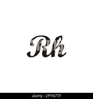 Der Buchstabe Rh verbindet das geometrische Symbol mit dem einfachen Logo-Vektor Stock Vektor