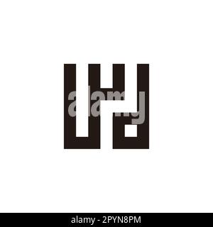 Buchstabe WD quadratisch, einzigartiger geometrischer Logovektor für einfache Symbole Stock Vektor