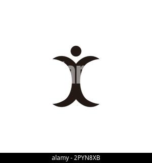 Der Buchstabe X „People“ (Personen) ist der Vektor des einfachen Symbols für geometrische Symbole Stock Vektor