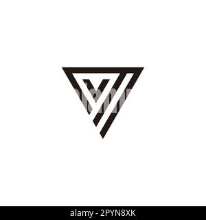 Buchstaben M und V Dreieck einfacher geometrischer Symbol-Logo-Vektor Stock Vektor