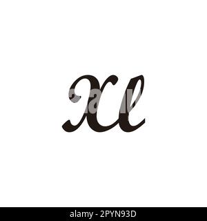 Buchstabe XL Connect geometrisches Symbol einfacher Logovektor Stock Vektor