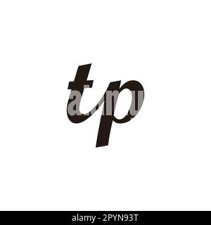 Buchstabe tp Connect Geometrisches Symbol einfacher Logovektor Stock Vektor