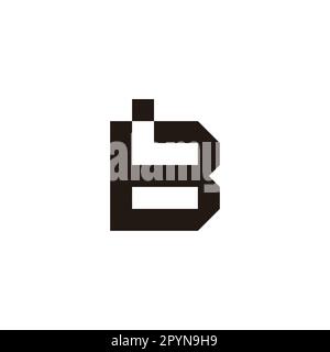 Kombination aus Buchstabe L und B, quadratisches geometrisches Symbol einfacher Logovektor Stock Vektor