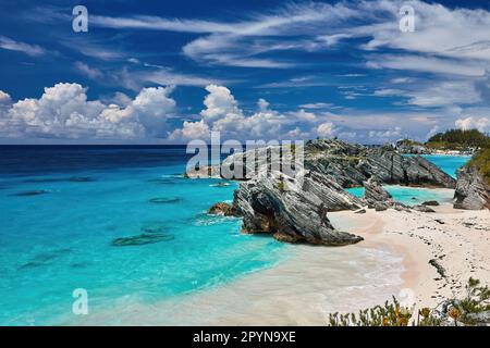 Horseshoe Bay Beach Bermuda Stockfoto