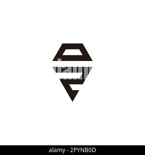 Buchstabe o und Nummer 2 Diamant geometrisches Symbol einfacher Logo-Vektor Stock Vektor