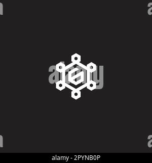 Nummer 6 im Rahmen, sechseckiges geometrisches Symbol einfacher Logo-Vektor Stock Vektor