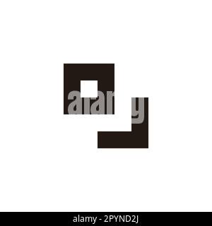 Buchstabe o und J quadratisches geometrisches Symbol einfacher Logo-Vektor Stock Vektor