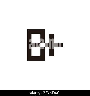 Buchstabe E plus, rechteckiges geometrisches Symbol einfacher Logo-Vektor Stock Vektor